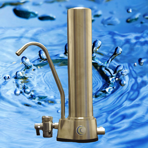 AquaCera HCS Stainless Steel Countertop Water Filter with CeraUltra Filter