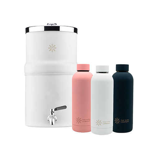 Carbon Filter Water Decanter + Two Insulated Water Bottles