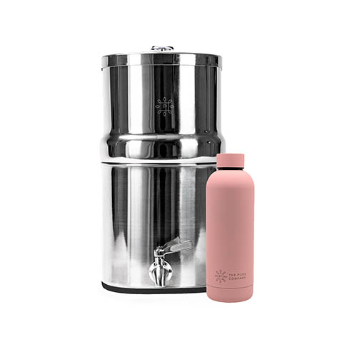The Pure Company Stainless Steel Decanter + 1 Free Insulated Water Bottle